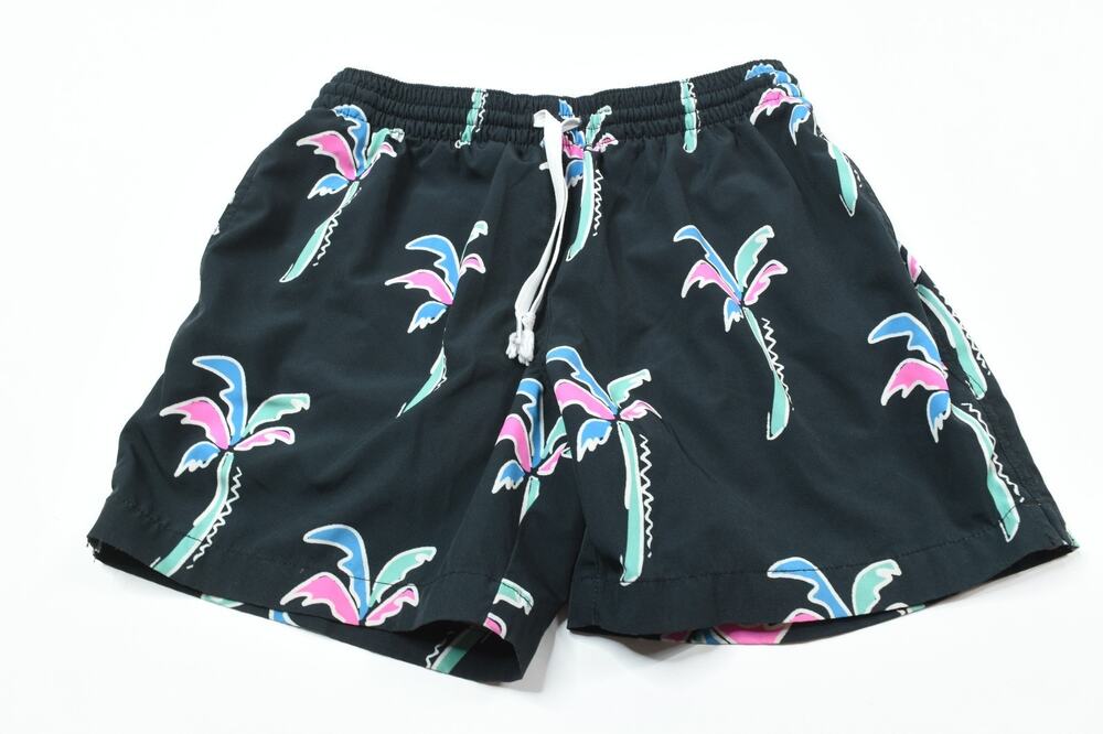 Chubbies Havana Nights Swim Trunks Mens Small Black Mesh Lined 5.5" Beach